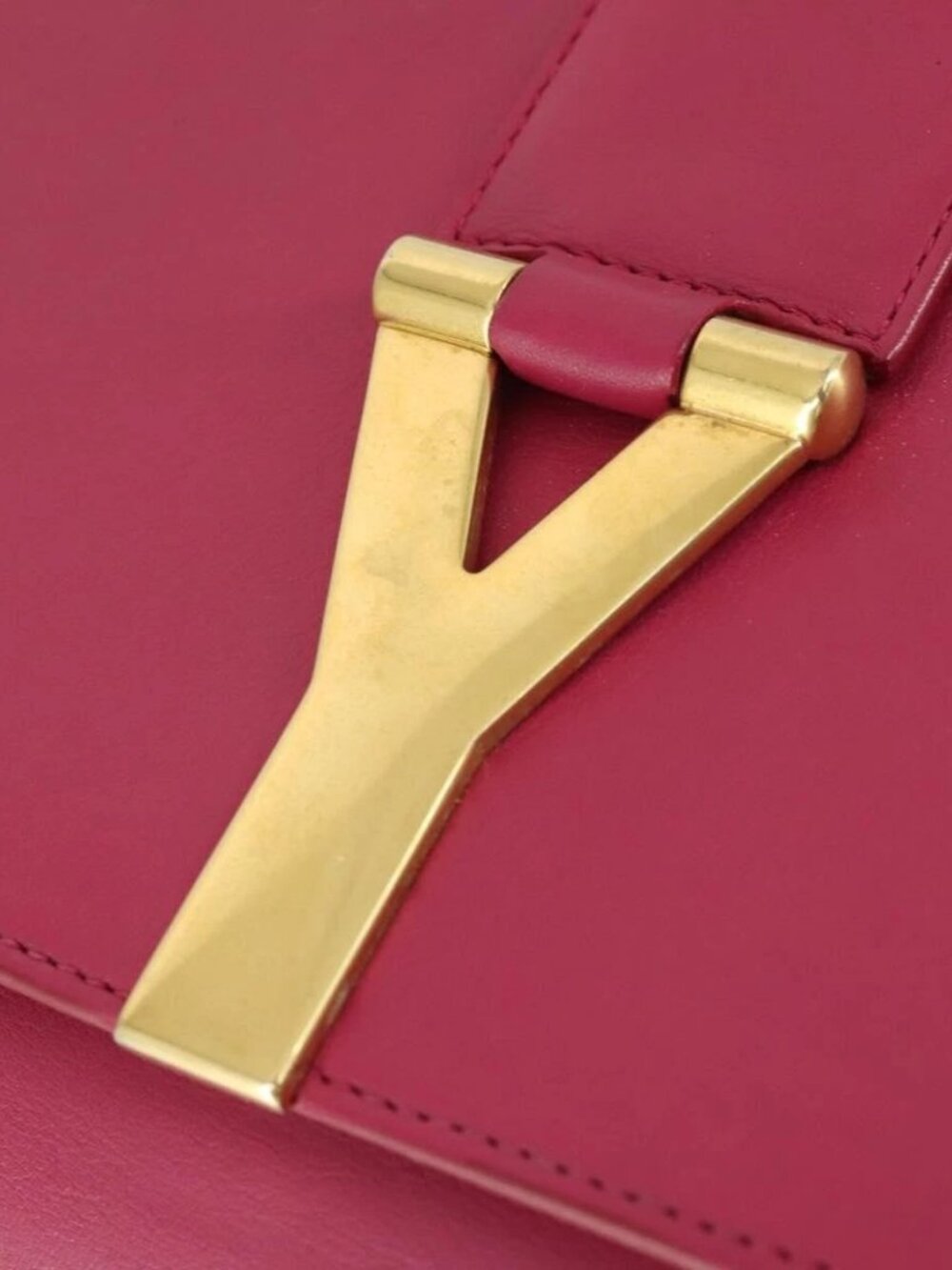 SAINT LAURENT Clutch Bag Leather Pink Gold 311213 Auth 169070V - Picture 9 of 16